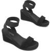 imageDREAM PAIRS Womens Elastic Ankle Strap Open Toe Platform Wedge Sandals Comfortable Summer ShoesBlack