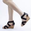 imageDREAM PAIRS Womens Elastic Ankle Strap Open Toe Platform Wedge Sandals Comfortable Summer ShoesBlack