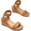imageDREAM PAIRS Womens Elastic Ankle Strap Open Toe Platform Wedge Sandals Comfortable Summer ShoesCamel