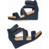 imageDREAM PAIRS Womens Elastic Ankle Strap Open Toe Platform Wedge Sandals Comfortable Summer ShoesNavy3