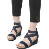imageDREAM PAIRS Womens Elastic Ankle Strap Open Toe Platform Wedge Sandals Comfortable Summer ShoesNavy3