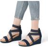 imageDREAM PAIRS Womens Elastic Ankle Strap Open Toe Platform Wedge Sandals Comfortable Summer ShoesNavy3