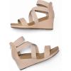 imageDREAM PAIRS Womens Elastic Ankle Strap Open Toe Platform Wedge Sandals Comfortable Summer ShoesNude3