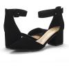 imageDREAM PAIRS Womens Low Heel Pump ShoesBlackNubuck