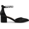 imageDREAM PAIRS Womens Low Heel Pump ShoesBlackrhinestone
