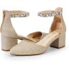 imageDREAM PAIRS Womens Low Heel Pump ShoesGoldrhinestone