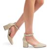 imageDREAM PAIRS Womens Low Heel Pump ShoesGoldrhinestone