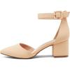 imageDREAM PAIRS Womens Low Heel Pump ShoesNudeNubuck