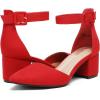 imageDREAM PAIRS Womens Low Heel Pump ShoesRedSuede