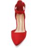 imageDREAM PAIRS Womens Low Heel Pump ShoesRedSuede