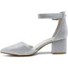 imageDREAM PAIRS Womens Low Heel Pump ShoesSilverGlitter
