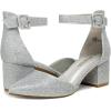 imageDREAM PAIRS Womens Low Heel Pump ShoesSilverGlitter