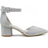 imageDREAM PAIRS Womens Low Heel Pump ShoesSilverGlitter