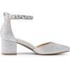 imageDREAM PAIRS Womens Low Heel Pump ShoesSilverrhinestone