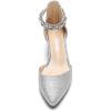 imageDREAM PAIRS Womens Low Heel Pump ShoesSilverrhinestone