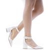 imageDREAM PAIRS Womens Low Heel Pump ShoesWhitePu