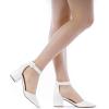 imageDREAM PAIRS Womens Low Heel Pump ShoesWhitePu
