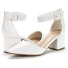 imageDREAM PAIRS Womens Low Heel Pump ShoesWhitePu