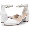 imageDREAM PAIRS Womens Low Heel Pump ShoesWhiterhinestone