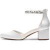 imageDREAM PAIRS Womens Low Heel Pump ShoesWhiterhinestone