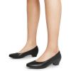 imageDREAM PAIRS Womens Mila Low Chunky Heel Pump ShoesBlackPu