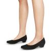 imageDREAM PAIRS Womens Mila Low Chunky Heel Pump ShoesBlackSuede