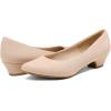 imageDREAM PAIRS Womens Mila Low Chunky Heel Pump ShoesNudeSuede