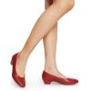 imageDREAM PAIRS Womens Mila Low Chunky Heel Pump ShoesRedPu