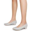imageDREAM PAIRS Womens Mila Low Chunky Heel Pump ShoesSilverGlitter