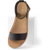 imageDREAM PAIRS Womens One Band Ankle Strap Buckle Flat SandalsBlackPu