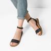 imageDREAM PAIRS Womens One Band Ankle Strap Buckle Flat SandalsBlackPu