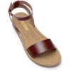 imageDREAM PAIRS Womens One Band Ankle Strap Buckle Flat SandalsDark Brownpu