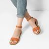 imageDREAM PAIRS Womens One Band Ankle Strap Buckle Flat SandalsTanPu