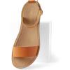 imageDREAM PAIRS Womens One Band Ankle Strap Buckle Flat SandalsTanPu