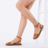 imageDREAM PAIRS Womens One Band Ankle Strap Buckle Flat SandalsTanPu