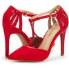 imageDREAM PAIRS Womens OppointedMary Pump ShoeRedSuede
