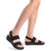 imageDREAM PAIRS Womens Walking Sandals Lightweight Soft Footbed Low Wedge Comfort Indoor Outdoor Flat SandalsAll Black