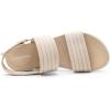 imageDREAM PAIRS Womens Walking Sandals Lightweight Soft Footbed Low Wedge Comfort Indoor Outdoor Flat SandalsBeige
