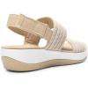 imageDREAM PAIRS Womens Walking Sandals Lightweight Soft Footbed Low Wedge Comfort Indoor Outdoor Flat SandalsBeige