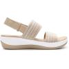 imageDREAM PAIRS Womens Walking Sandals Lightweight Soft Footbed Low Wedge Comfort Indoor Outdoor Flat SandalsBeige