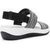 imageDREAM PAIRS Womens Walking Sandals Lightweight Soft Footbed Low Wedge Comfort Indoor Outdoor Flat SandalsBlack