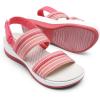 imageDREAM PAIRS Womens Walking Sandals Lightweight Soft Footbed Low Wedge Comfort Indoor Outdoor Flat SandalsRed