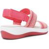 imageDREAM PAIRS Womens Walking Sandals Lightweight Soft Footbed Low Wedge Comfort Indoor Outdoor Flat SandalsRed