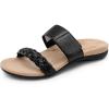 imageDREAM PAIRS Womens Arch Support Slides Flat Sandals Soft Cushion Slippers With Adjustable StrapsBlack
