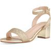 imageDREAM PAIRS Womens Open Toe Ankle Strap Low Block Chunky Heels Sandals Party Dress Pumps ShoesSize 9GoldGlitterCarnival