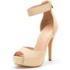 imageDREAM PAIRS Womens Swan05 High Heel Platform Dress Pump ShoesNudeNubuck