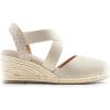 imageDREAM PAIRS Womens Close Toe Espadrilles Platform Slip on Elastic Criss Cross Straps Dressy Wedges SandalsBeige
