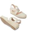 imageDREAM PAIRS Womens Close Toe Espadrilles Platform Slip on Elastic Criss Cross Straps Dressy Wedges SandalsBeige