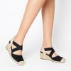 imageDREAM PAIRS Womens Close Toe Espadrilles Platform Slip on Elastic Criss Cross Straps Dressy Wedges SandalsBlackBeige
