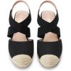 imageDREAM PAIRS Womens Close Toe Espadrilles Platform Slip on Elastic Criss Cross Straps Dressy Wedges SandalsBlackBeige